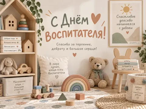 Открытка: День воспитателя