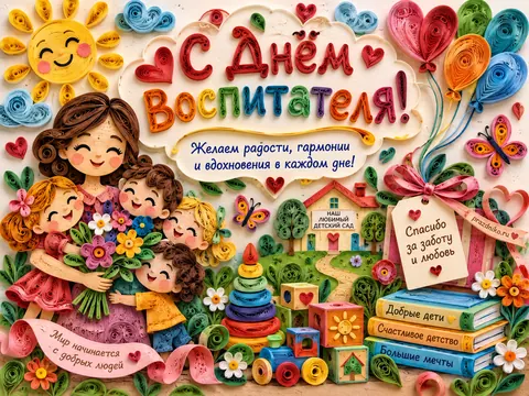 Открытка: День воспитателя