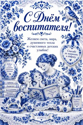 Открытка: День воспитателя