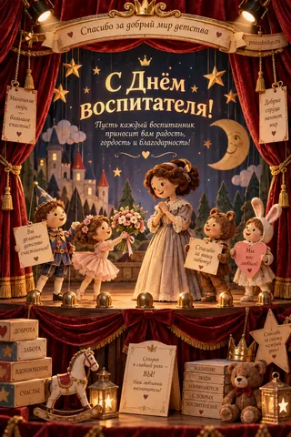 Открытка: День воспитателя