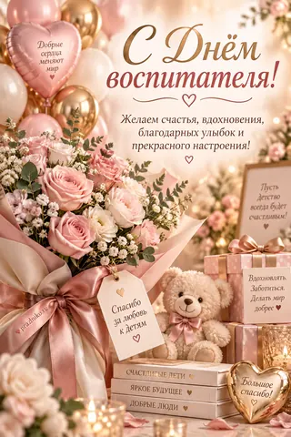 Открытка: День воспитателя