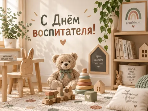 Открытка: День воспитателя
