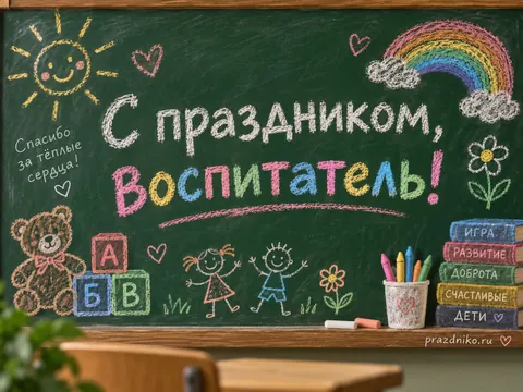 Открытка: День воспитателя