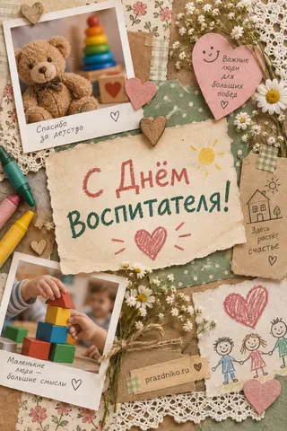 Открытка: День воспитателя
