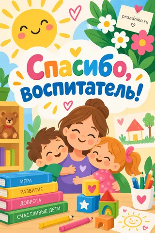 Открытка: День воспитателя