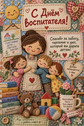 Открытка: День воспитателя