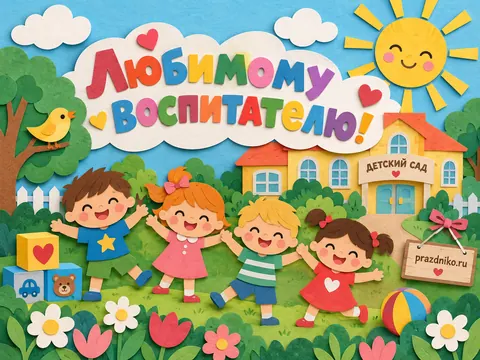 Открытка: День воспитателя