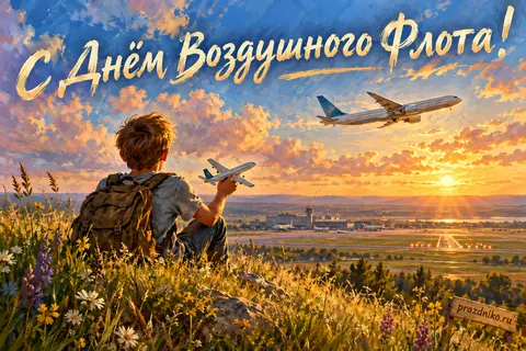 Открытка «День Воздушного Флота России»: С Днём Воздушного Флота!