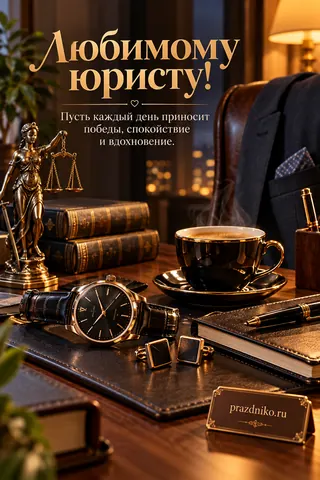 Открытка «День юриста» — любимому: Любимому юристу!
Пусть каждый день приносит победы, спокойствие и вдохновение.
prazdniko.ru