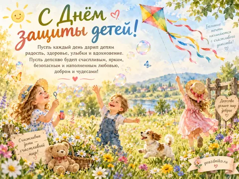 Открытка: День защиты детей