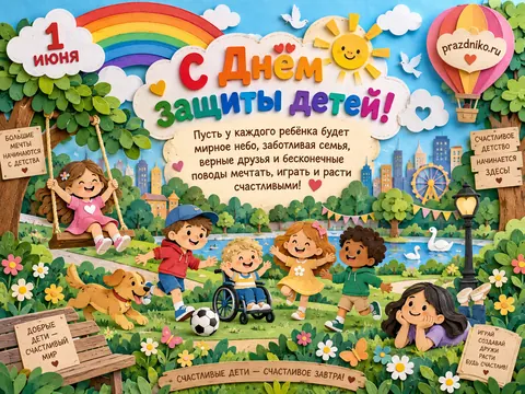 Открытка: День защиты детей