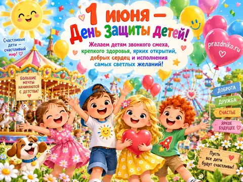 Открытка: День защиты детей