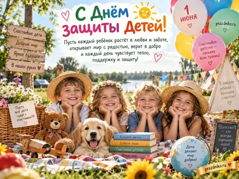 Открытка: День защиты детей