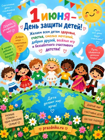 Открытка: День защиты детей