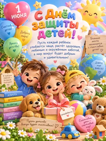 Открытка: День защиты детей