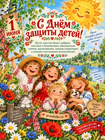 Открытка: День защиты детей