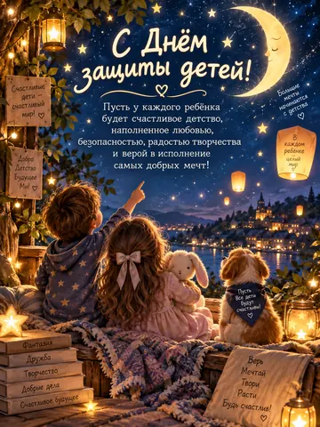 Открытка: День защиты детей