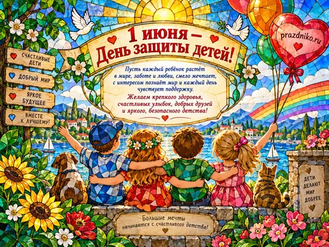 Открытка: День защиты детей