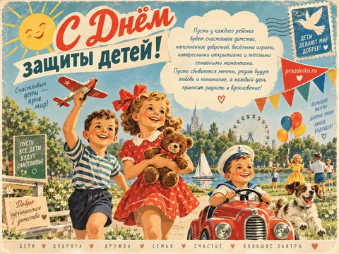 Открытка: День защиты детей