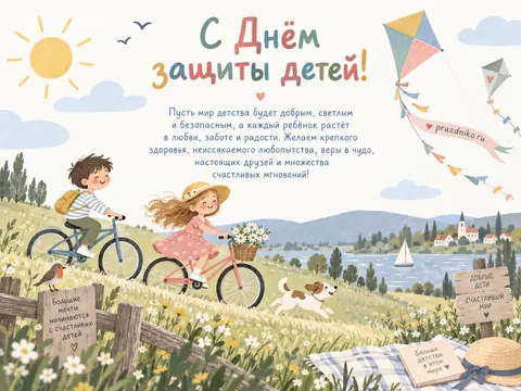 Открытка: День защиты детей