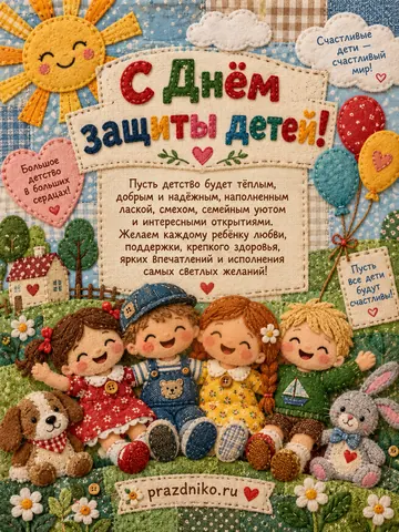 Открытка: День защиты детей