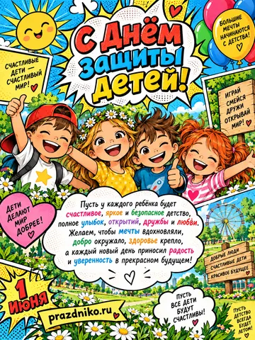 Открытка: День защиты детей