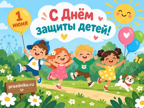 Открытка: День защиты детей