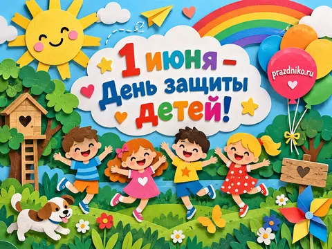 Открытка: День защиты детей