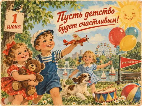 Открытка: День защиты детей