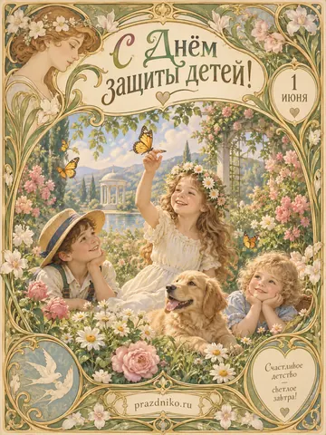 Открытка: День защиты детей