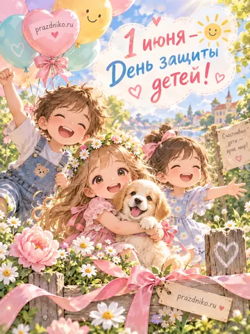 Открытка: День защиты детей