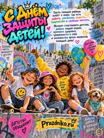 Открытка: День защиты детей