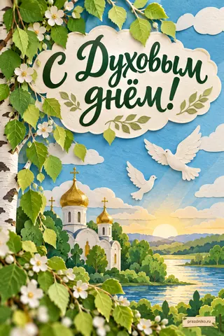 Открытка «Духов день»: С Духовым днём!