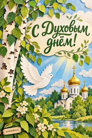 Открытка «Духов день»: С Духовым днём!