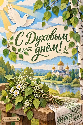 Открытка «Духов день»: С Духовым днём!