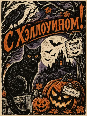 Открытка: Хэллоуин