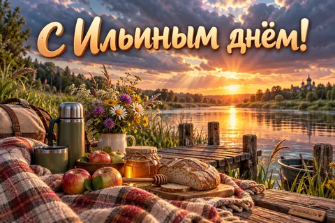 Открытка «Ильин день»: С Ильиным днём!