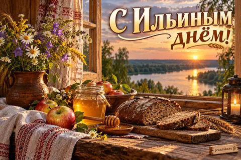 Открытка «Ильин день»: С Ильиным днём!