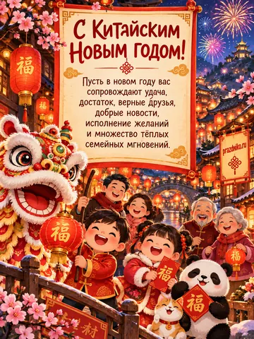 Открытка: Китайский Новый год