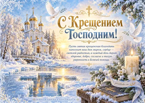 Открытка: Крещение Господне