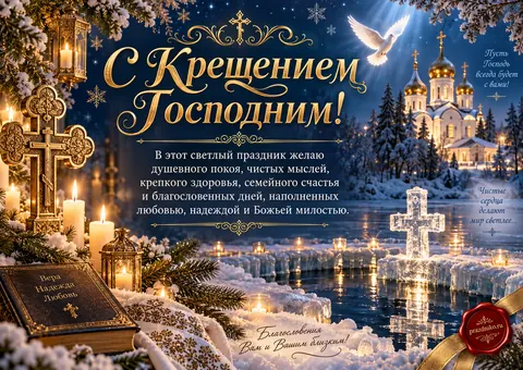 Открытка: Крещение Господне