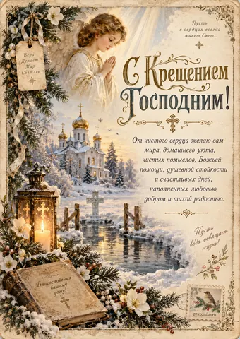 Открытка: Крещение Господне