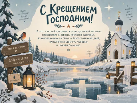 Открытка: Крещение Господне