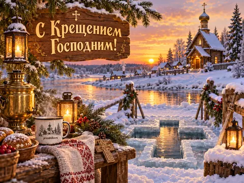 Открытка: Крещение Господне