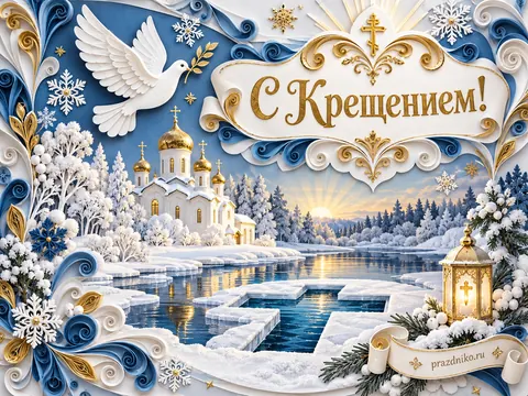 Открытка: Крещение Господне