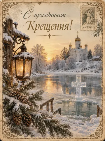 Открытка: Крещение Господне