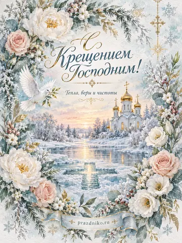 Открытка: Крещение Господне
