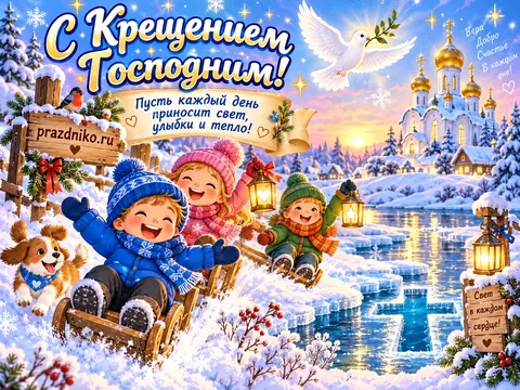 Открытка: Крещение Господне