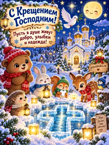 Открытка: Крещение Господне