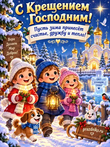 Открытка: Крещение Господне